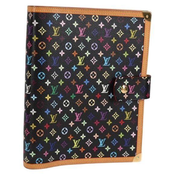 LOUIS VUITTON Multicolor Agenda GM Day Planner Cover Black R20893 Auth 135956V - Picture 1 of 16